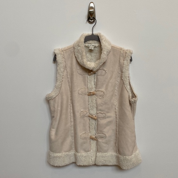 Telluride Clothing Co. Jackets & Blazers - Telluride Clothing Co. Beige Tan Faux Suede Shearling Vest Women's Size Large